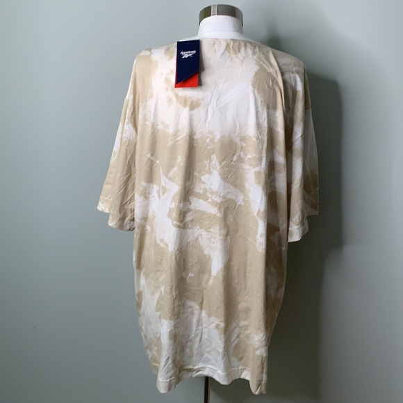 ✅REEBOK NWT MEN’S TAN WHITE TIE DYE CREW NECK SHORT SLEEVE T-SHIRT SIZE XL - Picture 6 of 8